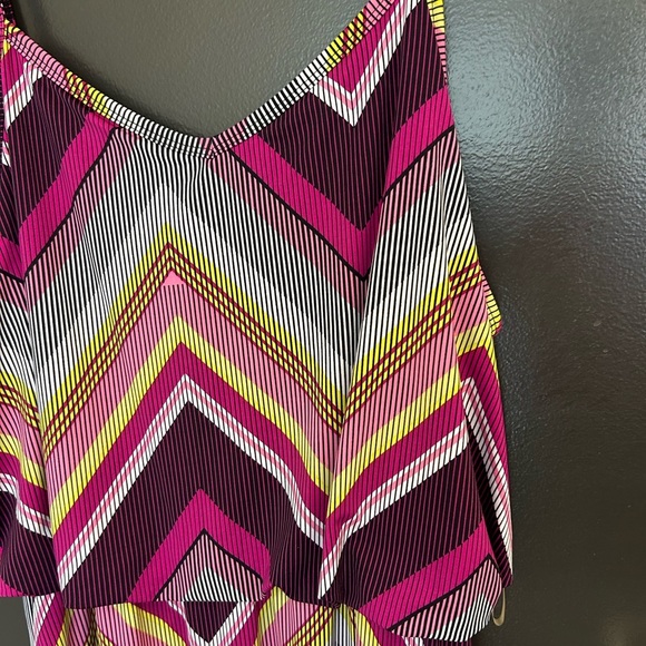 Penningtons feel pretty 3X mint/new condition Pink and Gray Chevron Maxi Dress - Picture 15 of 15